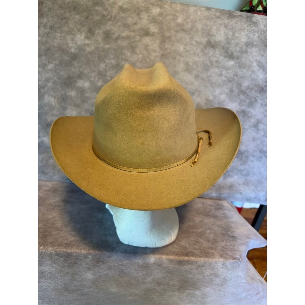 Vintage Bradford Ltd Super Cowboy Hat 7 1/4 Tan Felt Hamilton Tanney - Picture 2 of 12